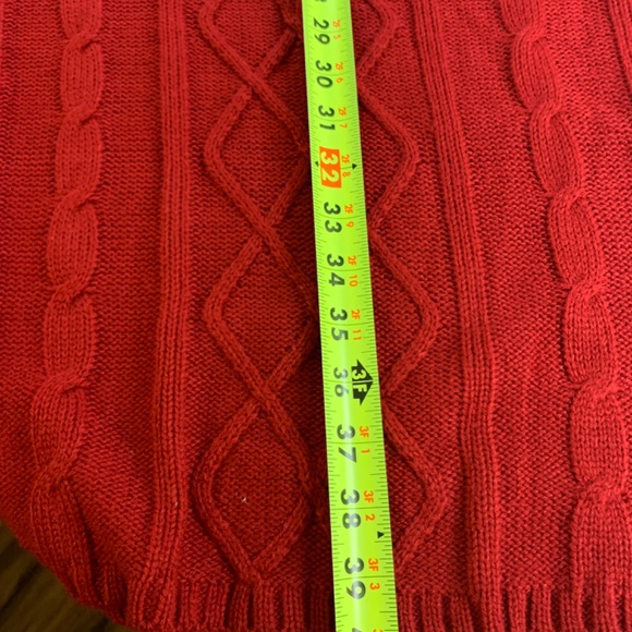 Cottagecore Sweater dress by, Pink Rose, size 1X long red cable knit - Picture 10 of 16